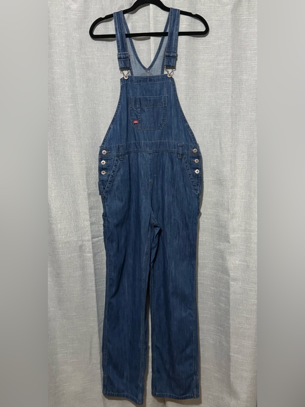 Wmns Dickies Carpenter Style Overalls-Sz M-Cotton-Med Wash